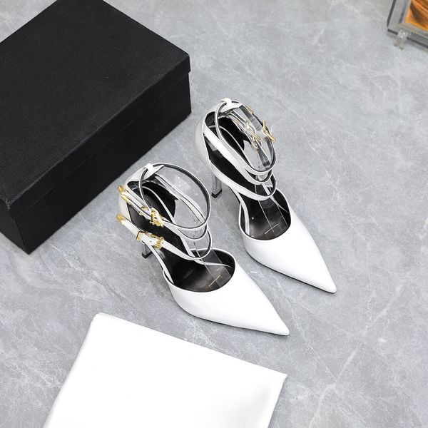 2023 european and american sandals show off temperament super side hollow pointed metal thin heel hating sky high women's shoes, Black
2023 european and american sandals show off temperament super side hollow pointed metal thin heel hating sky high women's shoes, Black