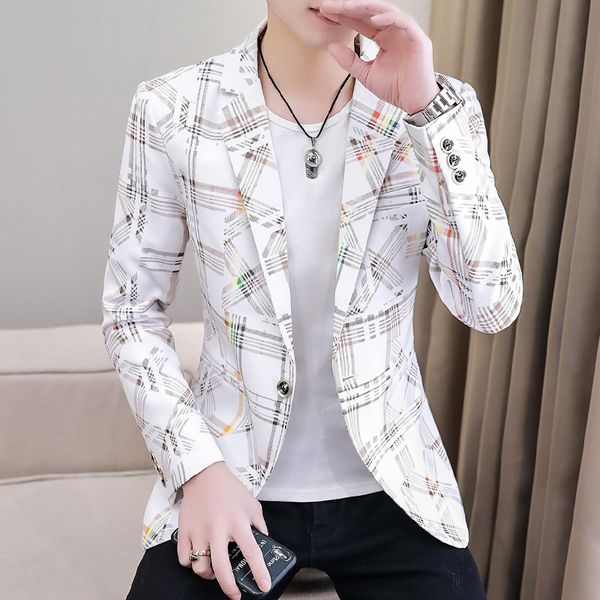 plaid blazers men slim fit business casual suit jacket korean wedding social office dress coat streetwear costume homme, White;black
plaid blazers men slim fit business casual suit jacket korean wedding social office dress coat streetwear costume homme, White;black