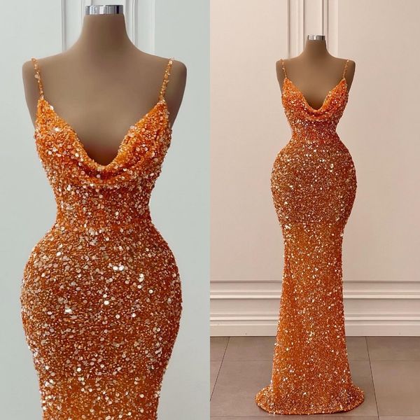 orange sequined mermaid prom dresses spaghetti v neck party dress evening gowns women gowns vestido de noche, Black
orange sequined mermaid prom dresses spaghetti v neck party dress evening gowns women gowns vestido de noche, Black