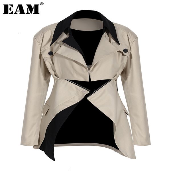 womens jackets eam loose fit khaki two ways wear irregular jacket lapel long sleeve women coat fashion spring autumn 1de7081 221122, Black;brown
womens jackets eam loose fit khaki two ways wear irregular jacket lapel long sleeve women coat fashion spring autumn 1de7081 221122, Black;brown