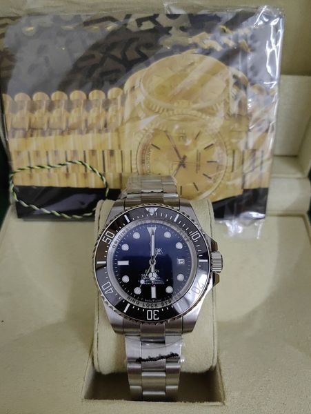 with original box luxury men watch sea-dweller ceramic bezel 44mm stanless steel 116660 automatic big business casual mens watch wristwatche, Slivery;brown
with original box luxury men watch sea-dweller ceramic bezel 44mm stanless steel 116660 automatic big business casual mens watch wristwatche, Slivery;brown