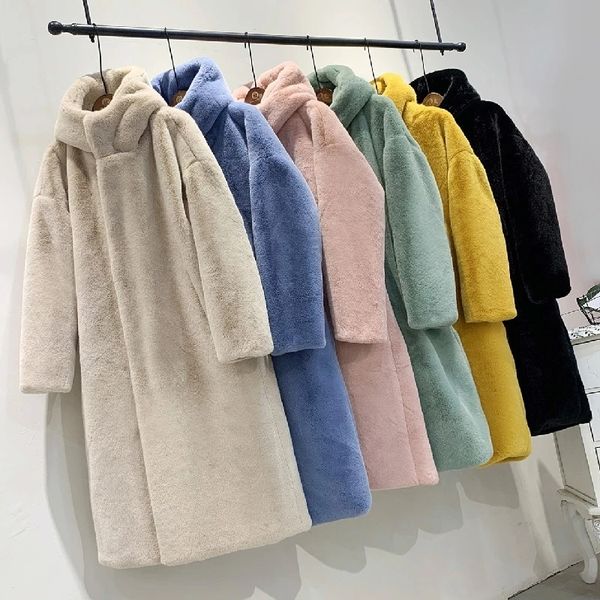 women's fur faux long coats autumn winter ladies imitation mink soft warm jacket single breasted hooded overcoat for female 221123, Black
women's fur faux long coats autumn winter ladies imitation mink soft warm jacket single breasted hooded overcoat for female 221123, Black