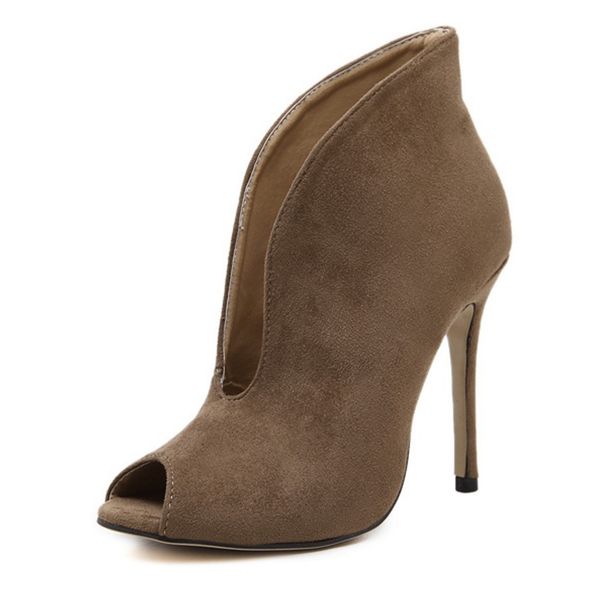 new european station star high heels v mouth fish mouth shoes hollow naked boots female, Black
new european station star high heels v mouth fish mouth shoes hollow naked boots female, Black