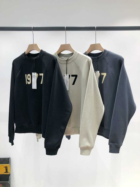 men's hoodie 2022 winter new ess1977 letter printing plush round neck sweater loose version for lovers, Black
men's hoodie 2022 winter new ess1977 letter printing plush round neck sweater loose version for lovers, Black