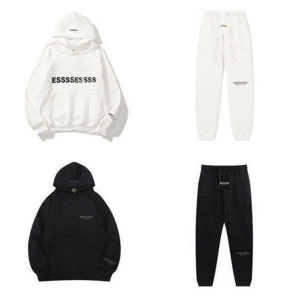 men's classic luxury tracksuits sweatshirts letter essss hoodies men women sportswear pants suit hooded sweater casual pullover couple, Black
men's classic luxury tracksuits sweatshirts letter essss hoodies men women sportswear pants suit hooded sweater casual pullover couple, Black