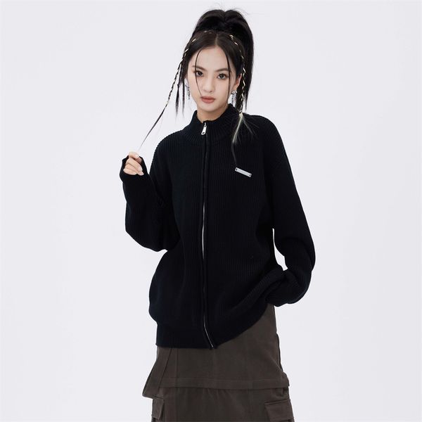 autumn winter thick zippe women sweater jacket half high collar street clothes warm knitted cardigan fashion casual sweatshirt ct72, Black;brown
autumn winter thick zippe women sweater jacket half high collar street clothes warm knitted cardigan fashion casual sweatshirt ct72, Black;brown