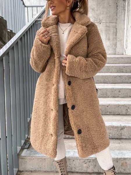 women's fur faux autumn teddy coat women plush oversized jacket long female 5xl 221123, Black
women's fur faux autumn teddy coat women plush oversized jacket long female 5xl 221123, Black