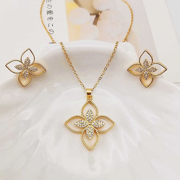 pendant necklaces strands strings fashion korean grass four leaf flower micro zircon necklace set pendant earrings jewelry women, Silver
pendant necklaces strands strings fashion korean grass four leaf flower micro zircon necklace set pendant earrings jewelry women, Silver