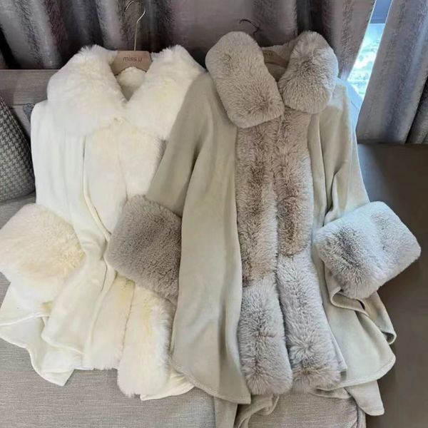 women's fur faux soft luxury rabbit coat cape long winter women wide turndown collar overcoat knit cardigan party cloak shawl big 22112, Black
women's fur faux soft luxury rabbit coat cape long winter women wide turndown collar overcoat knit cardigan party cloak shawl big 22112, Black