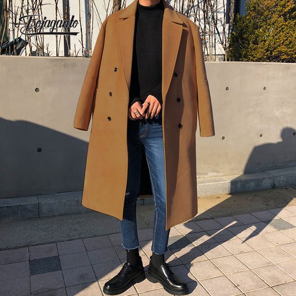 men's wool blends fojaganto autumn winter fashion woolen coat men korean style lapel solid color windbreaker thick british casual male, Black
men's wool blends fojaganto autumn winter fashion woolen coat men korean style lapel solid color windbreaker thick british casual male, Black