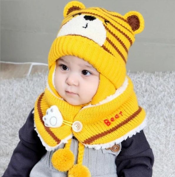 caps hats winter baby boy girls warm cartoon bear knitted hats with hair ball earbudneck scarf 2 pcs set for 0-2t toddler headdress 221122, Yellow
caps hats winter baby boy girls warm cartoon bear knitted hats with hair ball earbudneck scarf 2 pcs set for 0-2t toddler headdress 221122, Yellow