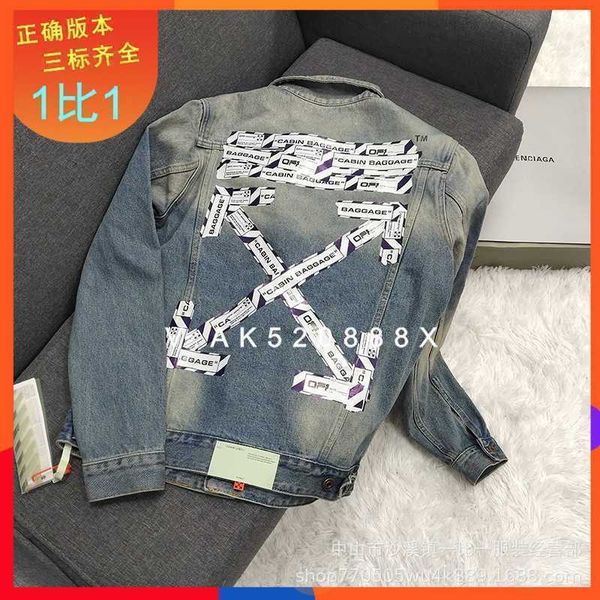 men's jacket correct offs styles style ow white airport cordon pressure tape arrow printed denim tide sign, Black;brown
men's jacket correct offs styles style ow white airport cordon pressure tape arrow printed denim tide sign, Black;brown