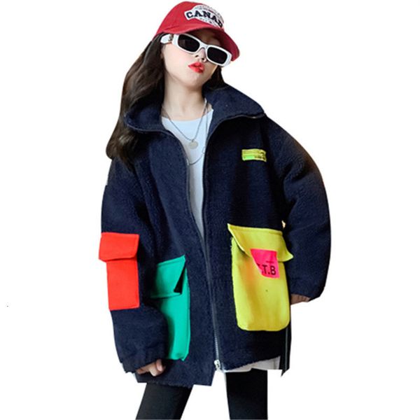 coat fashion girls clothing jackets winter color patchwork pockets parkas outerwear windbreaker thicken lamb children woolen coats 221122, Blue;gray
coat fashion girls clothing jackets winter color patchwork pockets parkas outerwear windbreaker thicken lamb children woolen coats 221122, Blue;gray