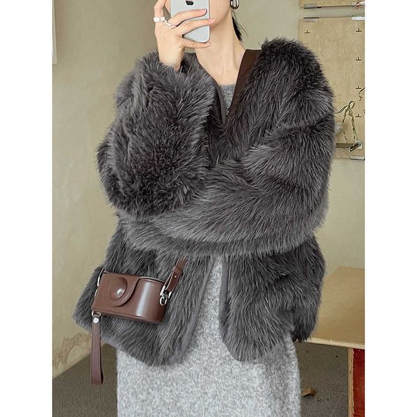 women's wool blends gracetina hoo 2022 winter new style simple long hair slouchy loose fur one piece fur coat women, Black
women's wool blends gracetina hoo 2022 winter new style simple long hair slouchy loose fur one piece fur coat women, Black