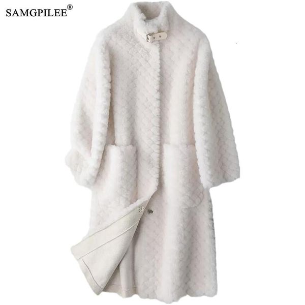 women's fur faux real coat womens 70% natural wool coats thick warm elegant loose large size long outwear for women 221123, Black
women's fur faux real coat womens 70% natural wool coats thick warm elegant loose large size long outwear for women 221123, Black