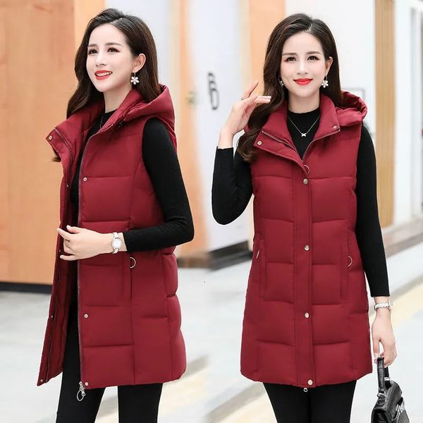 women's vests removable cap cotton padded women winter thick jacket middle aged elderly mother long sleeveless waistcoat female coat 22, Black;white
women's vests removable cap cotton padded women winter thick jacket middle aged elderly mother long sleeveless waistcoat female coat 22, Black;white