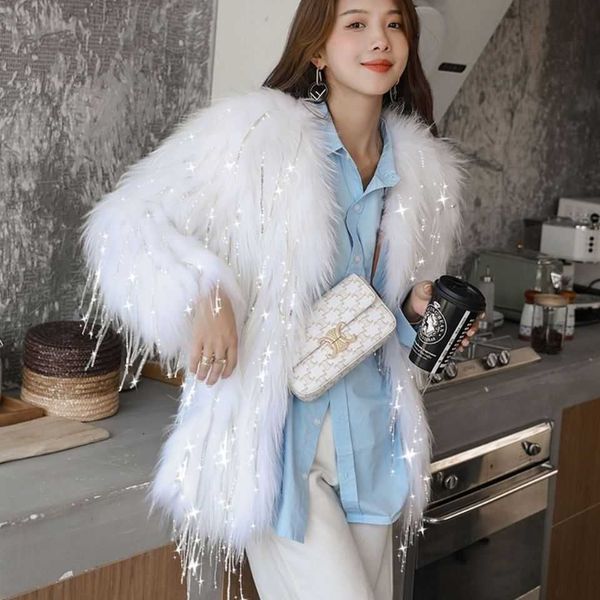 women's wool blends tassel raccoon dog hair knitting foreign style fur grade winter marten fur female sweet and clear, Black
women's wool blends tassel raccoon dog hair knitting foreign style fur grade winter marten fur female sweet and clear, Black