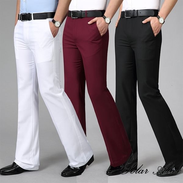 men s pants four seasons mid waist micro flared casual business boot cut trousers 221123, Black
men s pants four seasons mid waist micro flared casual business boot cut trousers 221123, Black