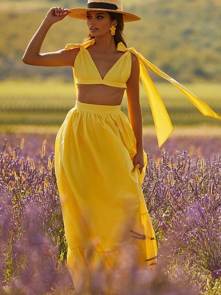 two piece dress summer women's twopiece dress vneck tie sleeveless short highwaisted halflength skirt casual pastoral yellow dresses 22, White
two piece dress summer women's twopiece dress vneck tie sleeveless short highwaisted halflength skirt casual pastoral yellow dresses 22, White