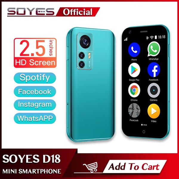 Soyes Original D18 Mini Android Smart Phones Google Play 2.5" inch High Resolution Screen Quad Core 1GB RAM 8GB ROM 2.0MP Dual SIM card 3G cell Phone, Silver
Soyes Original D18 Mini Android Smart Phones Google Play 2.5" inch High Resolution Screen Quad Core 1GB RAM 8GB ROM 2.0MP Dual SIM card 3G cell Phone, Silver