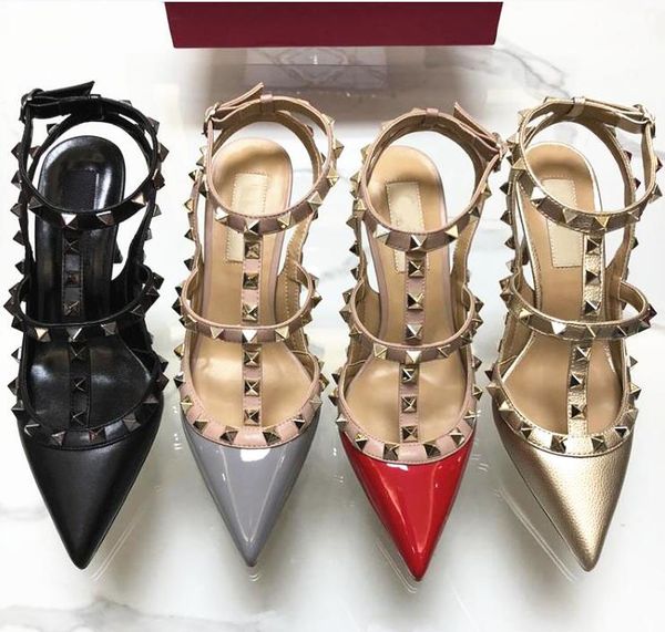 women high heels sandals pointed rivets shoes black patent leather 6cm 8cm 10cm thin heels shiny red wedding shoes nude matte gold 35-44
women high heels sandals pointed rivets shoes black patent leather 6cm 8cm 10cm thin heels shiny red wedding shoes nude matte gold 35-44