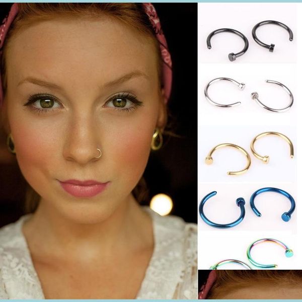 nose rings studs hip hop stainless steel nose ring c shape body piercing hoop women jewelry fashion gift drop delivery dhl8j, Silver
nose rings studs hip hop stainless steel nose ring c shape body piercing hoop women jewelry fashion gift drop delivery dhl8j, Silver