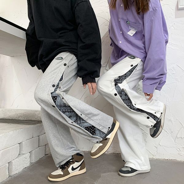 men's pants pants high street fashion harajuku cashew flower breasted korean american oversize sweat joggers men 221122, Black
men's pants pants high street fashion harajuku cashew flower breasted korean american oversize sweat joggers men 221122, Black