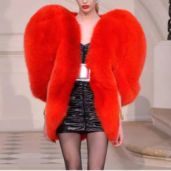 women's fur faux iefb autumn winter heart pattern personality o collar sleeveless exaggeration coat women fashion ob140 221123, Black
women's fur faux iefb autumn winter heart pattern personality o collar sleeveless exaggeration coat women fashion ob140 221123, Black