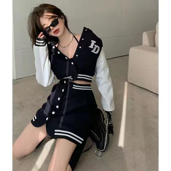 two piece dress fashion set woman 2 pieces winter casual women's suit high street baseball jacket and mini skirts clothing conjuntos de, White
two piece dress fashion set woman 2 pieces winter casual women's suit high street baseball jacket and mini skirts clothing conjuntos de, White