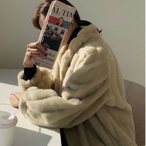 women's fur faux autumn and winter coat imitation mink fur women's medium long st collar korean version loose warm 221123, Black
women's fur faux autumn and winter coat imitation mink fur women's medium long st collar korean version loose warm 221123, Black