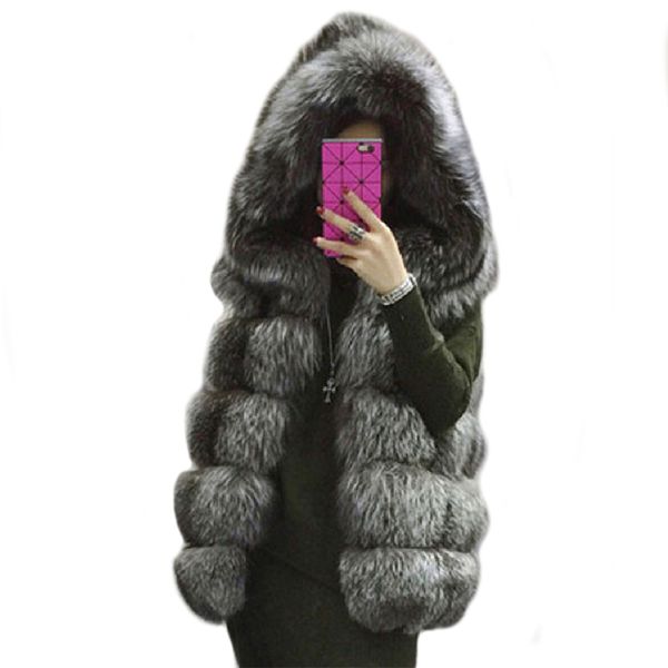 women's fur faux hjqjljls autumn women vest hooded coat female winter thick warm sleeveless fake jacket sliver gray 221122, Black
women's fur faux hjqjljls autumn women vest hooded coat female winter thick warm sleeveless fake jacket sliver gray 221122, Black