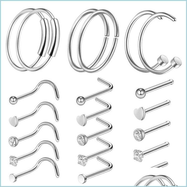nose rings studs fashion anti allergy stainless steel diamond nose ring stud screws rose ball piercing rings women jewelry drop de dht57, Silver
nose rings studs fashion anti allergy stainless steel diamond nose ring stud screws rose ball piercing rings women jewelry drop de dht57, Silver