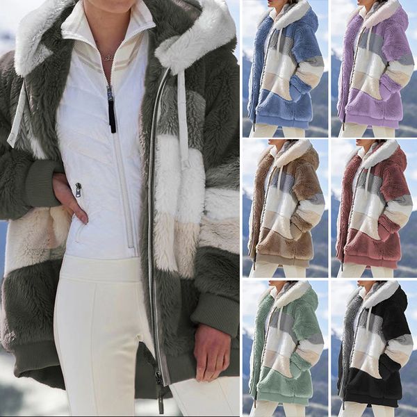 women's fur faux womens winter coats warm thick hooded jacket woman overcoat plus size long casual fleece cold outwear clothes 221123, Black
women's fur faux womens winter coats warm thick hooded jacket woman overcoat plus size long casual fleece cold outwear clothes 221123, Black