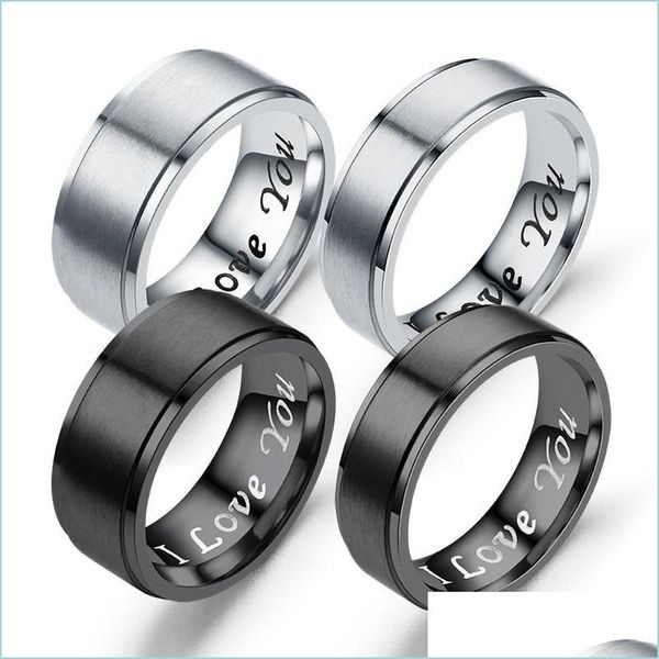 band rings matte stainless steel i love you ring band engagement rings for women mens fashion jewelry drop delivery dhnlf, Silver
band rings matte stainless steel i love you ring band engagement rings for women mens fashion jewelry drop delivery dhnlf, Silver