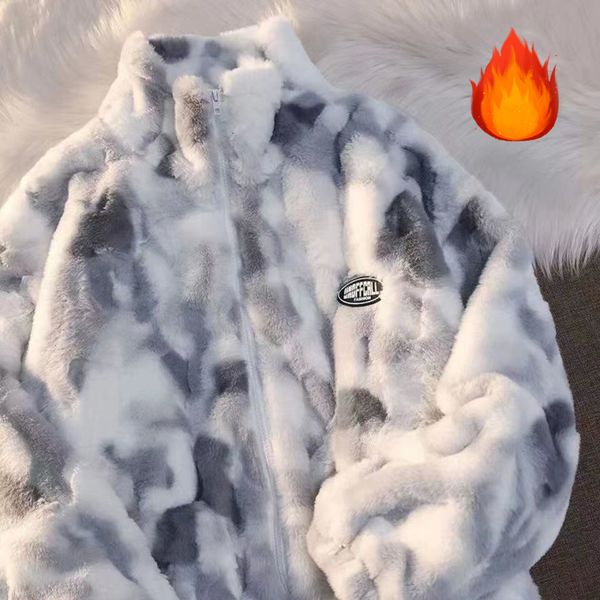 women's fur faux coat autumn tie dye plush jacket fleece thickened loose warm clothes ins casaco teddy femenino coats 221123, Black
women's fur faux coat autumn tie dye plush jacket fleece thickened loose warm clothes ins casaco teddy femenino coats 221123, Black