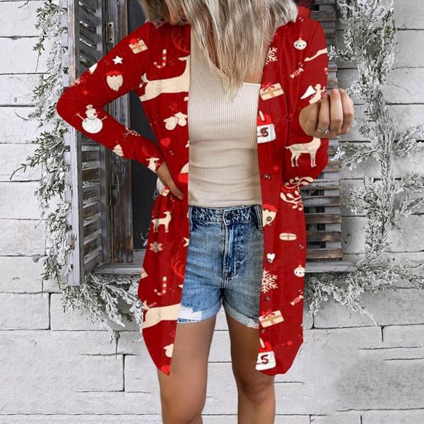 women's knits tees women long sleeve cardigan loose open front polyester single-breasted colorful coat for christmas streetwear 221123, White
women's knits tees women long sleeve cardigan loose open front polyester single-breasted colorful coat for christmas streetwear 221123, White