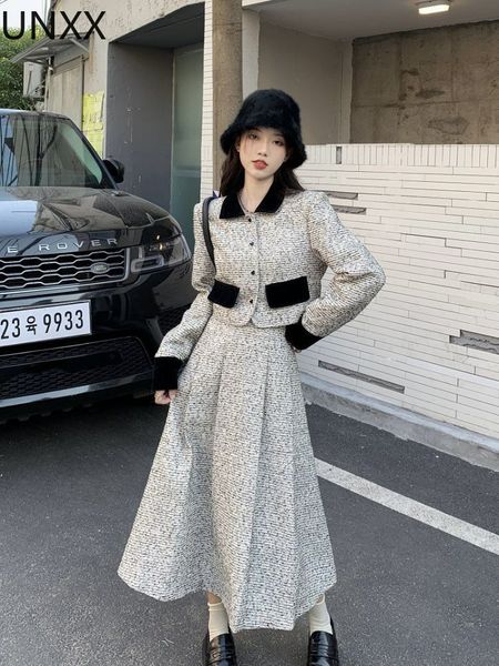 two piece dress unxx tweed set vintage women short jacket coat sling long suits elegant 2 s y2k 221122, White
two piece dress unxx tweed set vintage women short jacket coat sling long suits elegant 2 s y2k 221122, White