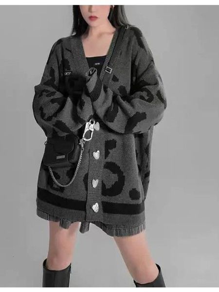 women's knits tees autumn winter fashion lazy style cardigan long sleeve v neck single breasted print sweater casual loose punk gothic, White
women's knits tees autumn winter fashion lazy style cardigan long sleeve v neck single breasted print sweater casual loose punk gothic, White