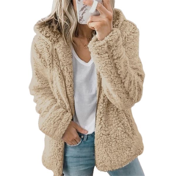 women's fur faux elegant teddy bear hoodie women coat autumn winter warm soft hooded fleece jacket female plush overcoat thick outerwea, Black
women's fur faux elegant teddy bear hoodie women coat autumn winter warm soft hooded fleece jacket female plush overcoat thick outerwea, Black