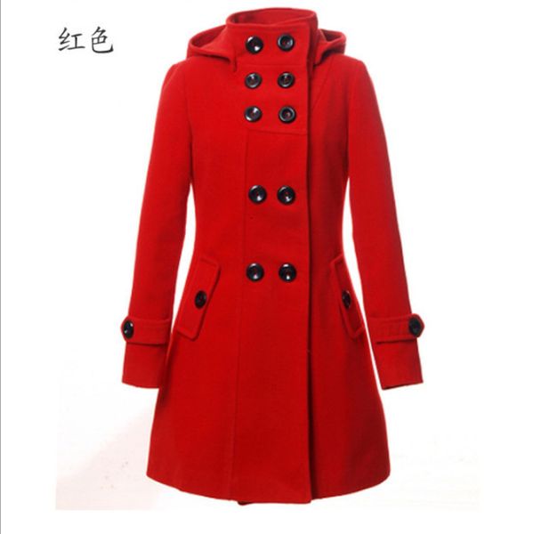 women's wool blends european autumn and winter hooded comfortable double-breasted cashmere loose slim woolen coat 221123, Black
women's wool blends european autumn and winter hooded comfortable double-breasted cashmere loose slim woolen coat 221123, Black