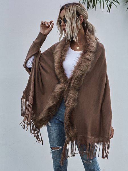 women's knits tees winter fur collar shawls and wraps cardigan sweater women bohemian fringe batwing sleeve ponchos cardigans coat 2211, White
women's knits tees winter fur collar shawls and wraps cardigan sweater women bohemian fringe batwing sleeve ponchos cardigans coat 2211, White