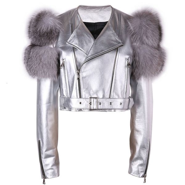 womens fur faux yoloagain sleeve real leather jacket women shiny sliver ladies 221122, Black
womens fur faux yoloagain sleeve real leather jacket women shiny sliver ladies 221122, Black