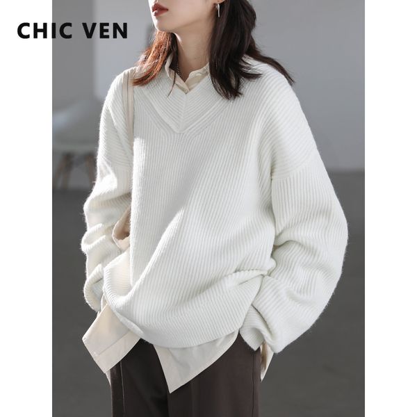 women's sweaters chic ven pullover stripe v-neck loose knitted sweater long sleeve thick coat office lady autumn winter 221123, White;black
women's sweaters chic ven pullover stripe v-neck loose knitted sweater long sleeve thick coat office lady autumn winter 221123, White;black