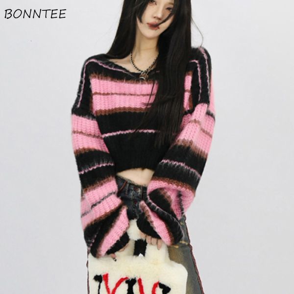 women's sweaters cropped sweater women stylish striped streetwear warm ulzzang lady all-match spring clothes harajuku pullover leisure, White;black
women's sweaters cropped sweater women stylish striped streetwear warm ulzzang lady all-match spring clothes harajuku pullover leisure, White;black