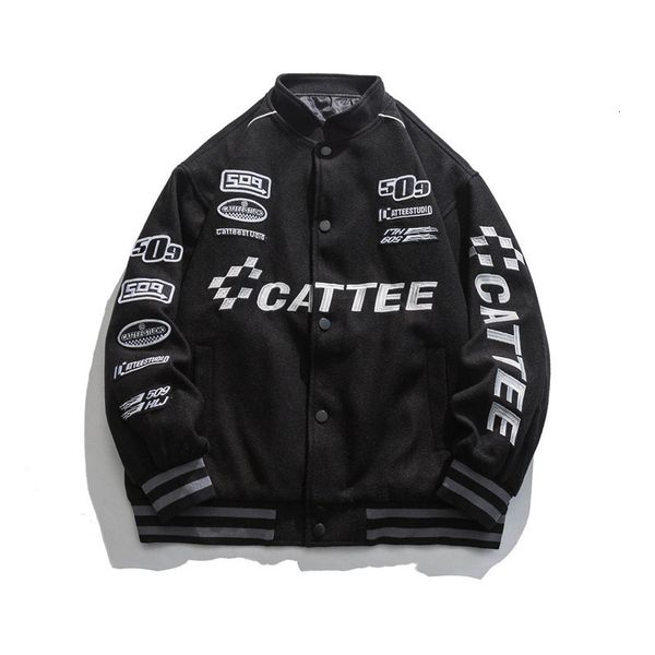 men's leather faux embroidered letters baseball jacket and women bomber loose casual spring autumn for 221122, Black
men's leather faux embroidered letters baseball jacket and women bomber loose casual spring autumn for 221122, Black