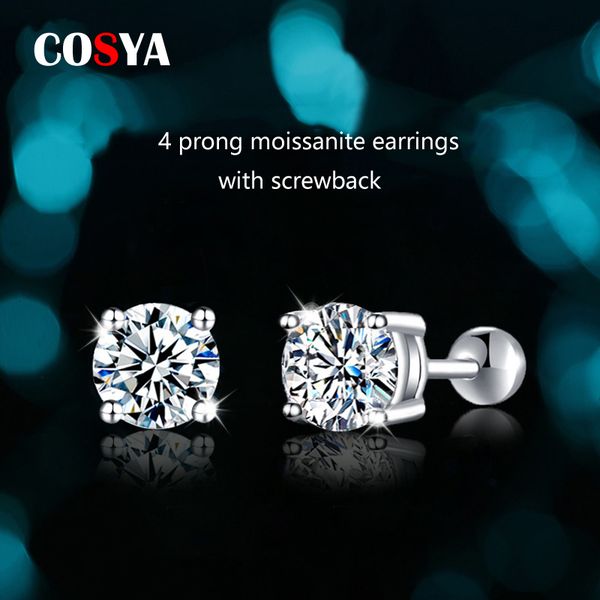 stud cosya s925 sterling silver 1 carat d color screw earrings for women fine jewelry platinum 4 prong party gift 221119, Golden;silver
stud cosya s925 sterling silver 1 carat d color screw earrings for women fine jewelry platinum 4 prong party gift 221119, Golden;silver