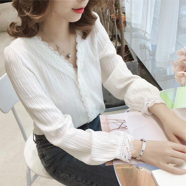 women's jumpsuits rompers spring summer women's blouse chiffon shirt longsleeved vneck student very fairy white blouse lace edge w, Black;white
women's jumpsuits rompers spring summer women's blouse chiffon shirt longsleeved vneck student very fairy white blouse lace edge w, Black;white