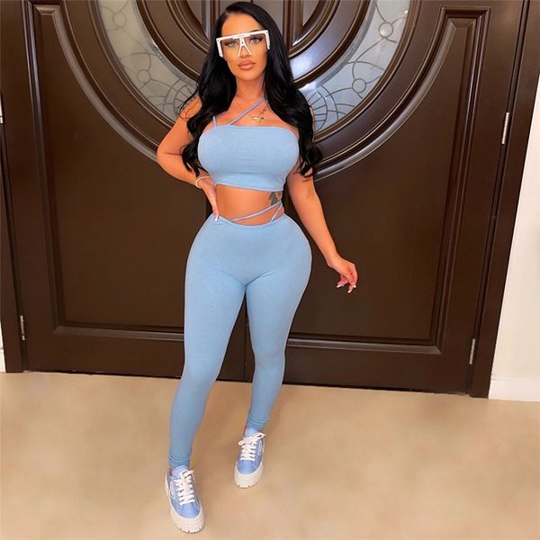 women's two piece pants aobiu solid ribbed two piece set women asymmetrical strap skinny sleeveless high waist slim pants female casual, White
women's two piece pants aobiu solid ribbed two piece set women asymmetrical strap skinny sleeveless high waist slim pants female casual, White