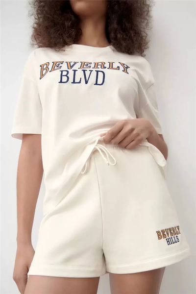 women's two piece pants summer women casual sport letters embroidered crew neck shortsleeved tshirt high waist shorts suit for women 22, White
women's two piece pants summer women casual sport letters embroidered crew neck shortsleeved tshirt high waist shorts suit for women 22, White