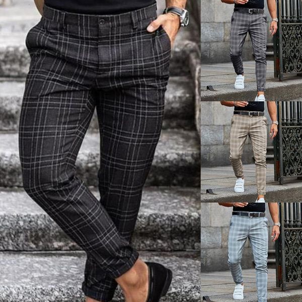men s pants loose fitting checkered pencil pattern warm men mid rise for office 221123, Black
men s pants loose fitting checkered pencil pattern warm men mid rise for office 221123, Black
